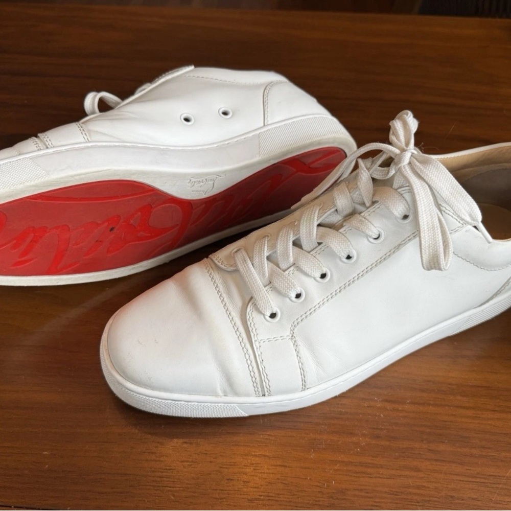 Men’s Christian Louboutin- Louis Junior Size 45 US 12 White w/ Felt